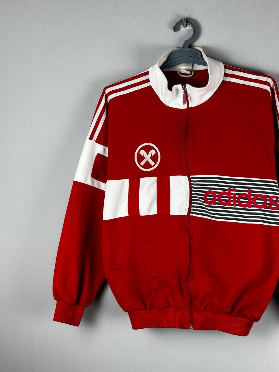 Adidas Vintage 80s Adidas Track Jacket Striped Y2K Size US L / EU 52-54 / 3 - 3 Thumbnail