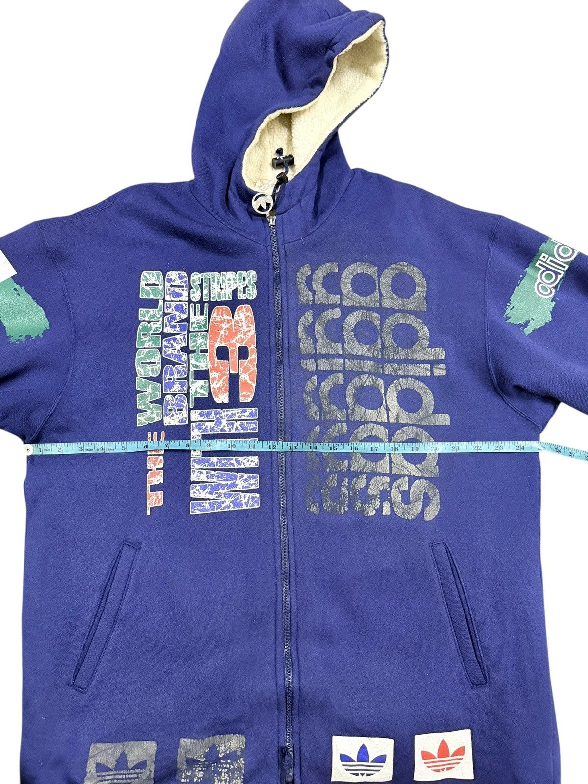 Adidas Vtg🌟Adidas Big Logo Sherpa Inner Hoodies Zipper Jacket Size US M / EU 48-50 / 2 - 16 Thumbnail