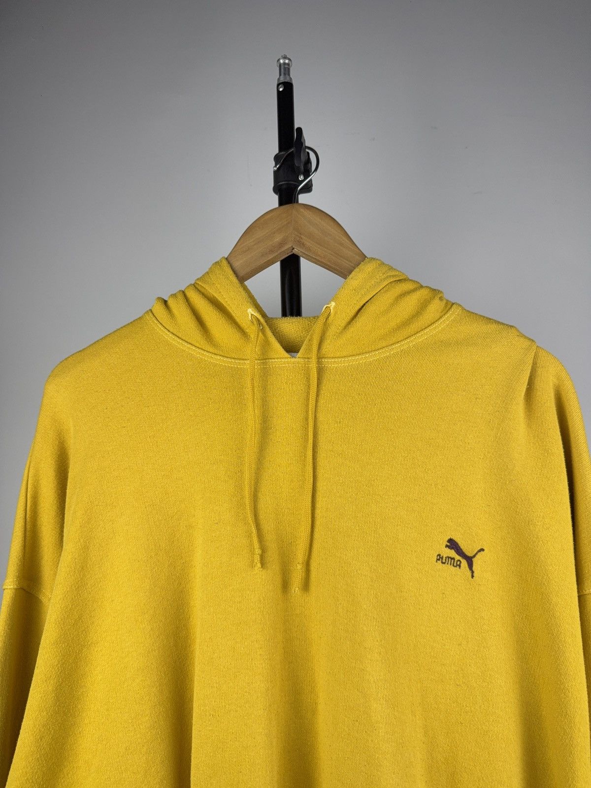 Puma Vintage 90s Yellow Retro Puma Hoodie Boxy Fit Hype Rare Size US L / EU 52-54 / 3 - 2 Thumbnail