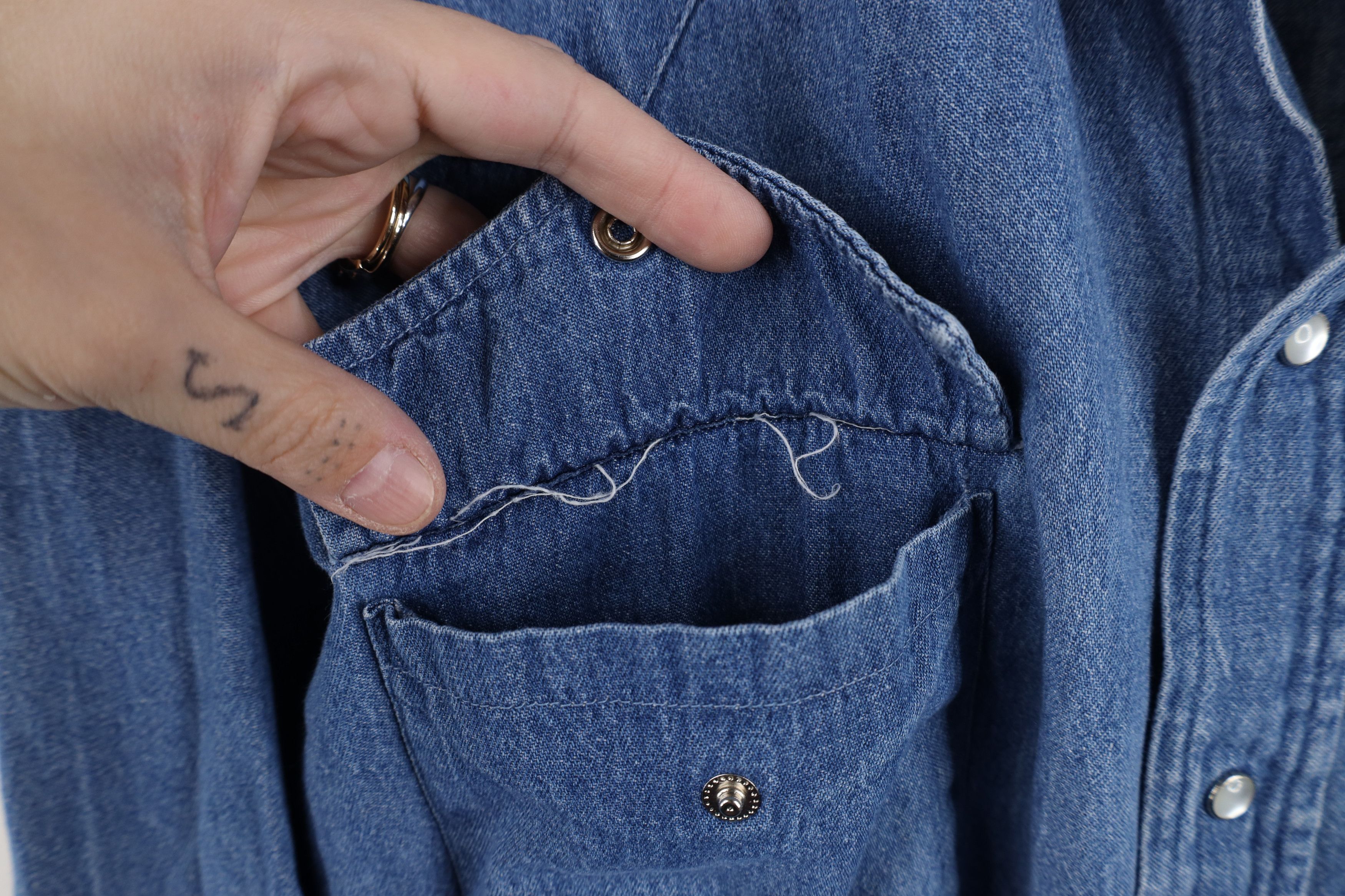 Vintage Vintage 90s Streetwear Cowboy Denim Jean Button Shirt Size US XXL / EU 58 / 5 - 7 Thumbnail