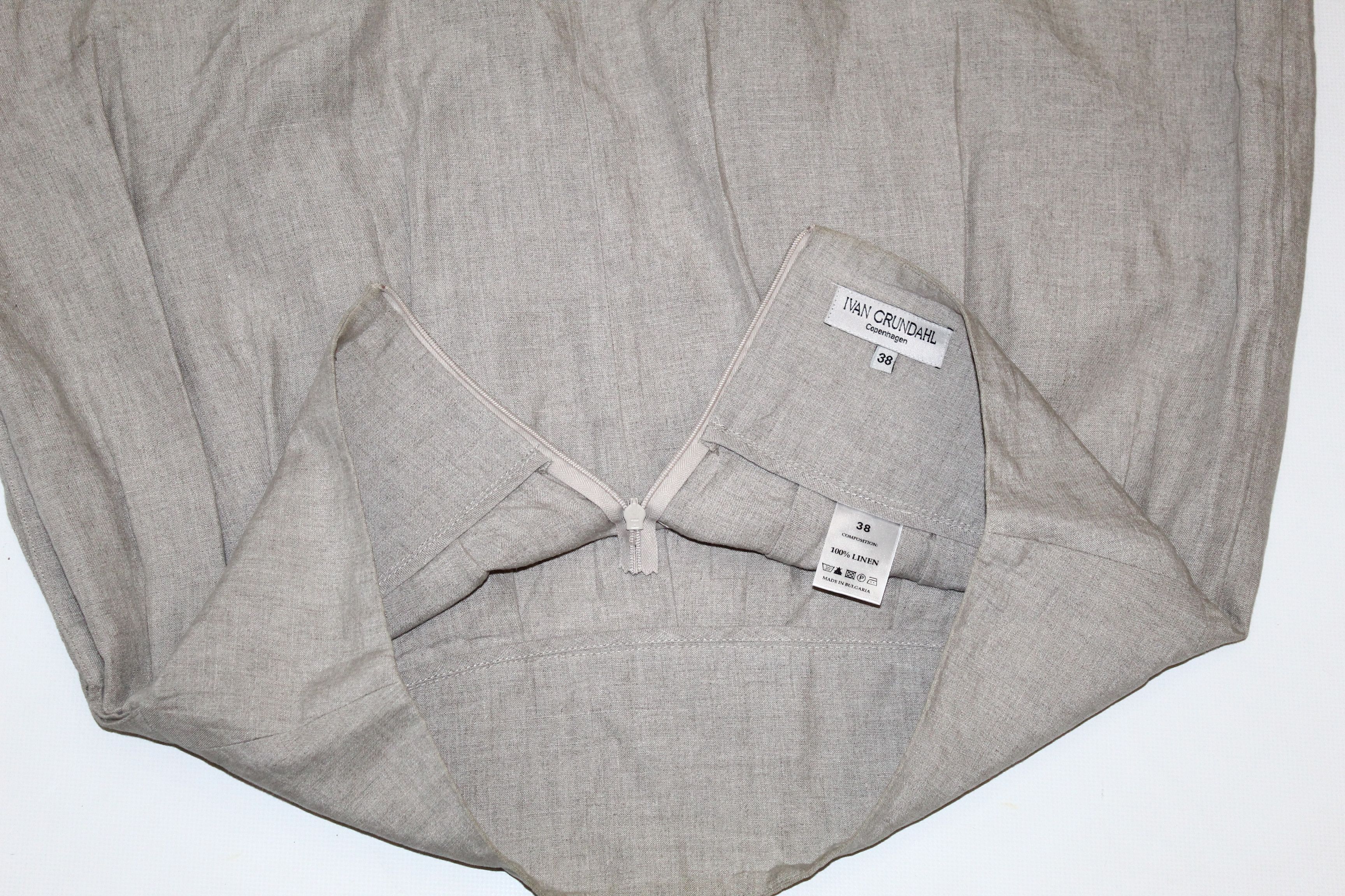 Ivan Grundahl Ivan Grundahl Linen Pleated Cargo Patch Pockets Skirt Size 32" / US 10 / IT 46 - 13 Thumbnail