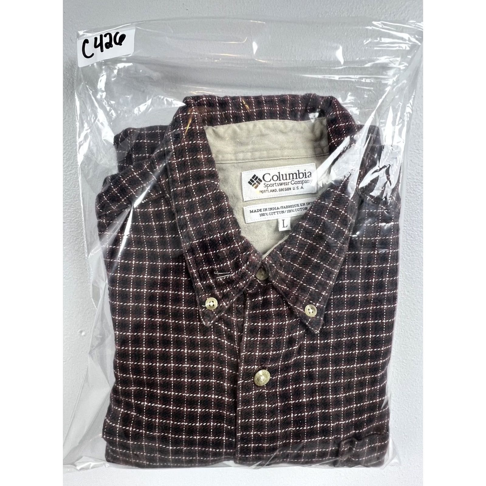 Vintage Columbia Shirt Mens Large Brown Check Flannel Button Front Long Sleeve Casual Size US L / EU 52-54 / 3 - 6 Thumbnail