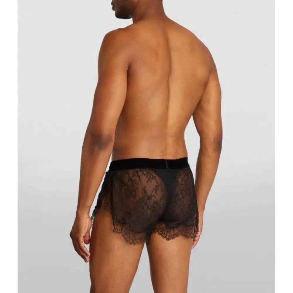 Tom Ford o1loc1c0625 IST4L18 Size: L / Lace Logo Boxer Short in Black Size ONE SIZE - 3 Thumbnail