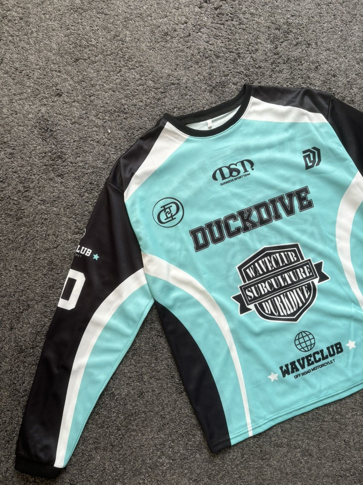 Japanese Brand Duckdive waveclub racing culture unisex blue black jersey Size US M / EU 48-50 / 2 - 3 Thumbnail