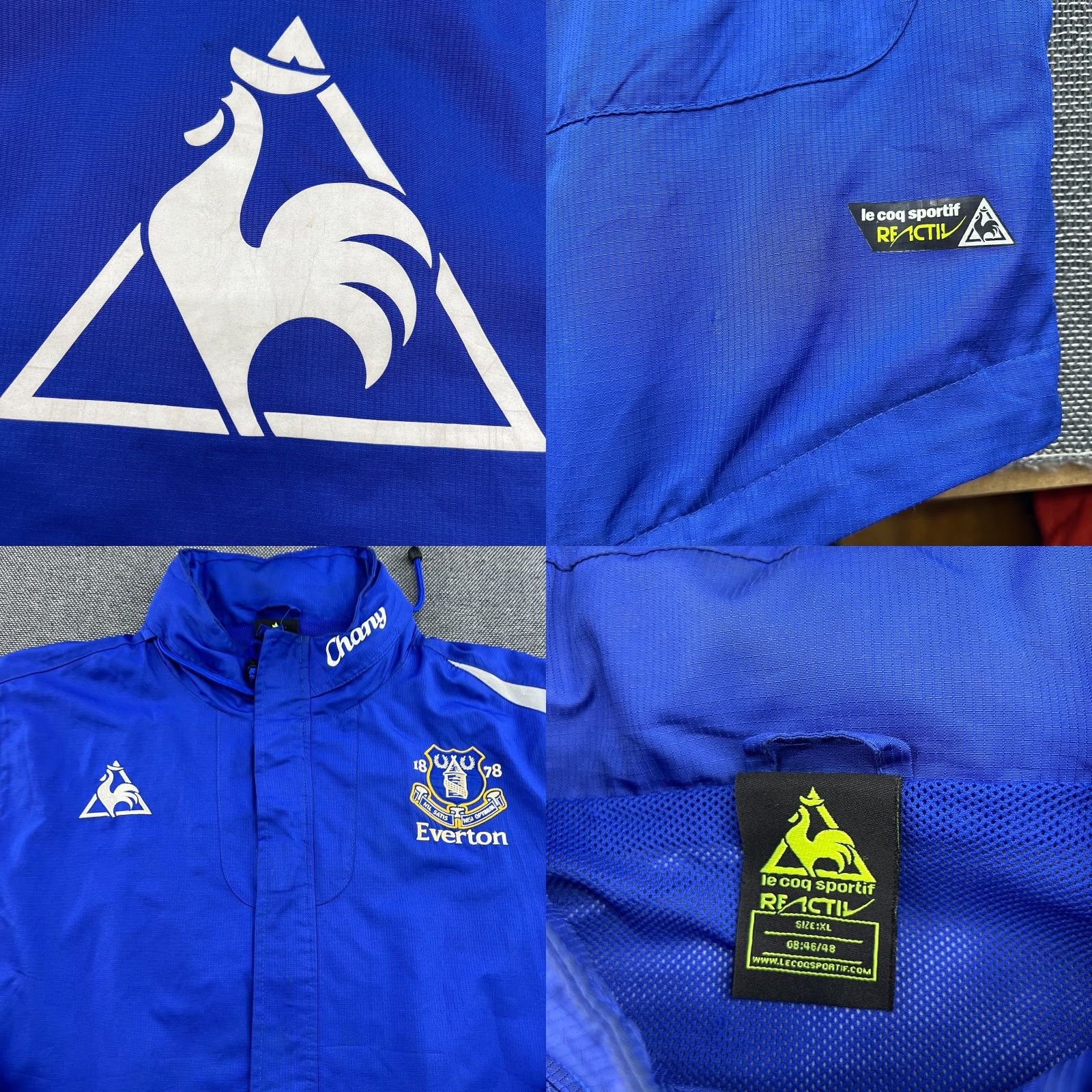Le Coq Sportif le coq sportif Everton 2009 2010 Football Jacket Blue Full Zip Hooded XL Mens Track Jacket Mid-Length Size US XL / EU 56 / 4 - 8 Thumbnail