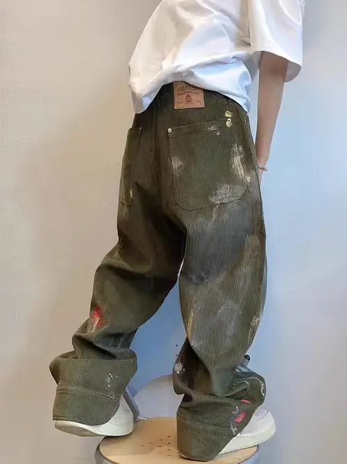 VIBE Vintage Street Graffiti Loose Hand-Painted Work Pants Size US 30 / EU 46 - 3 Thumbnail