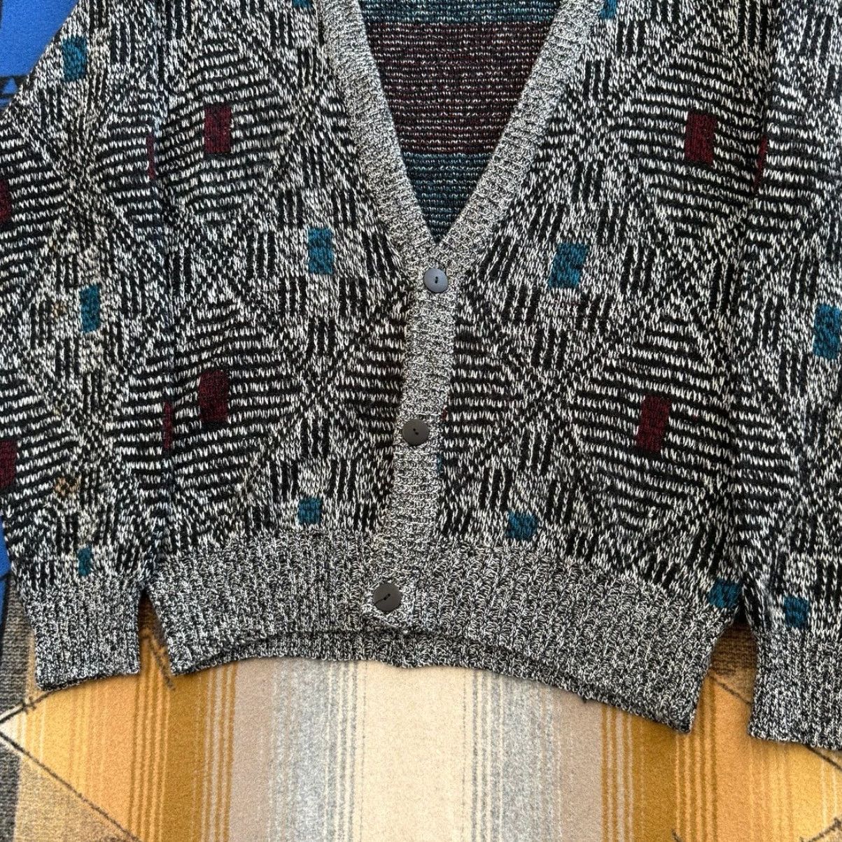 Vintage VINTAGE Barnaby Sweater Cardigan Knit 90s Grunge Kurt Cobain Size L Gray Mens Long Sleeve Acrylic Knit Regular Fit Size US L / EU 52-54 / 3 - 3 Thumbnail