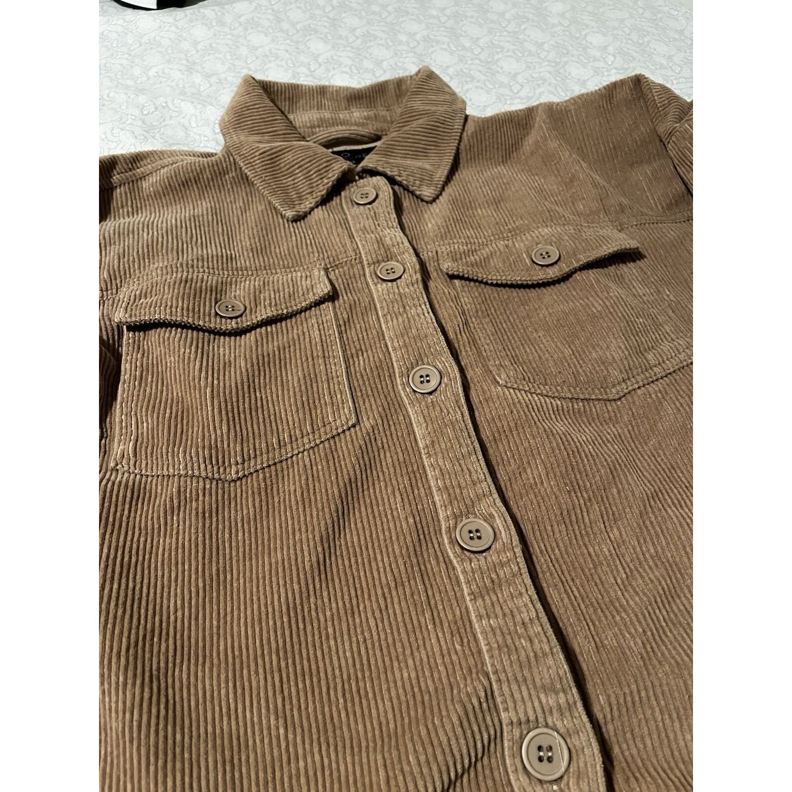 Empyre Empyre Corduroy Shacket Womens Small Oversized Tan Button Up Size S / US 4 / IT 40 - 7 Thumbnail
