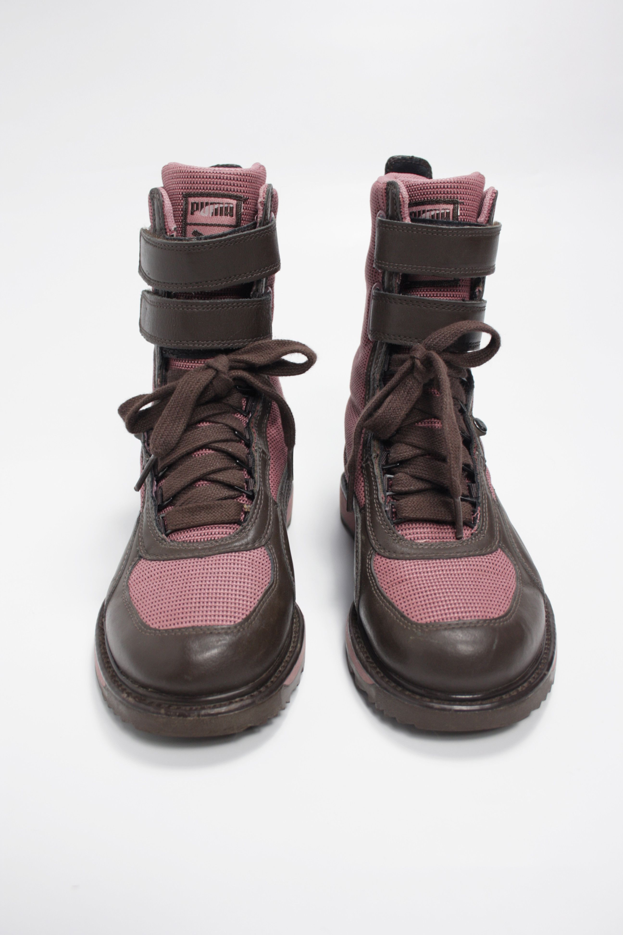 Puma Puma 2000s Vintage Leather Fleece Lined Boots Y2K Size US 6.5 / IT 36.5 - 2 Thumbnail