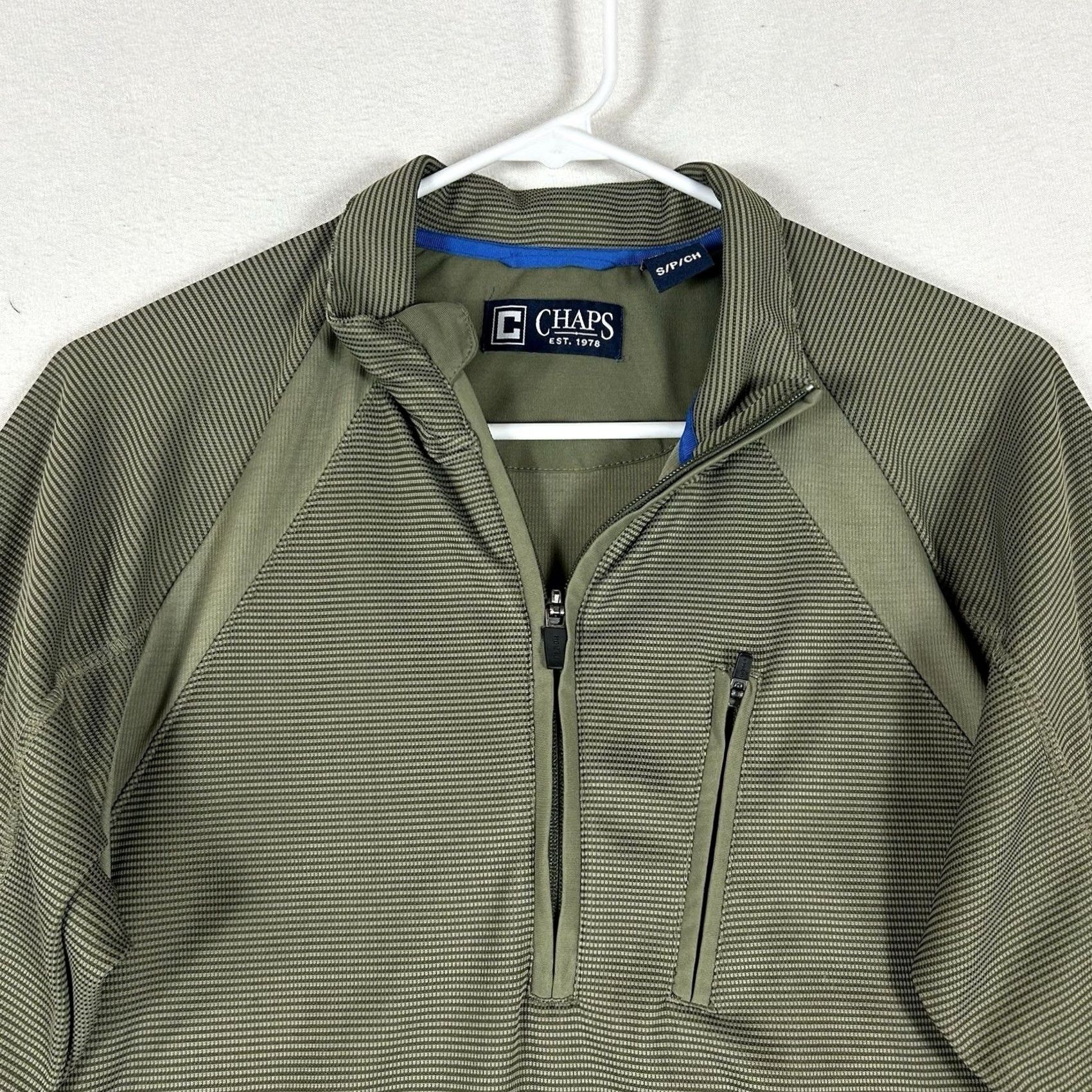 Chaps Chaps 1/4 Zip Pullover Sweatshirt Mens Small Green Long Sleeve Casual Top Pocket Size US S / EU 44-46 / 1 - 2 Thumbnail