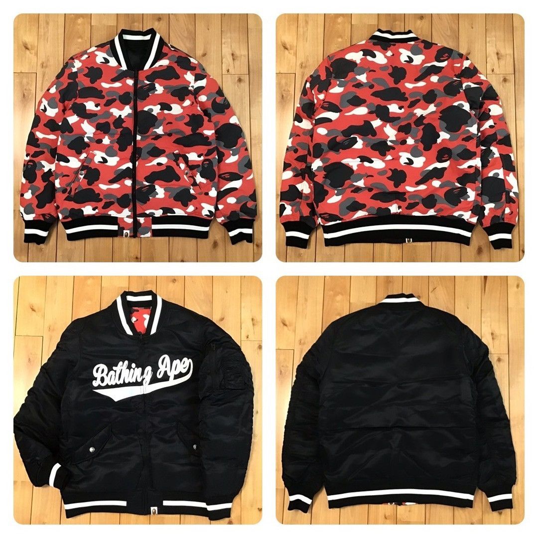 Bape 🔥Reversible🔥 BAPE camo MA-1 bomber puffer down jacket APE Size US M / EU 48-50 / 2 - 1 Thumbnail