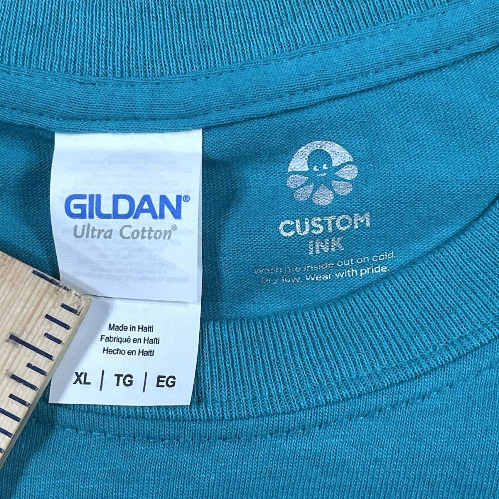 Gildan Gildan T-Shirt Adults XL Teal Aloha Graphic Print 100% Cotton Size US XL / EU 56 / 4 - 7 Thumbnail