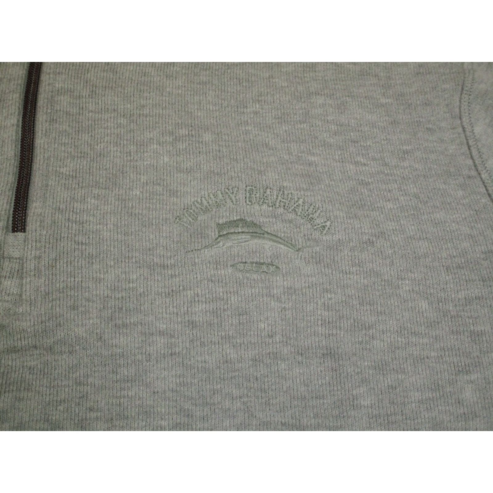 Tommy Bahama Tommy Bahama Sweatshirt Men 2XL Gray Pullover Zip Mock Neck Logo Casual Knit Cotton Size US XXL / EU 58 / 5 - 3 Thumbnail