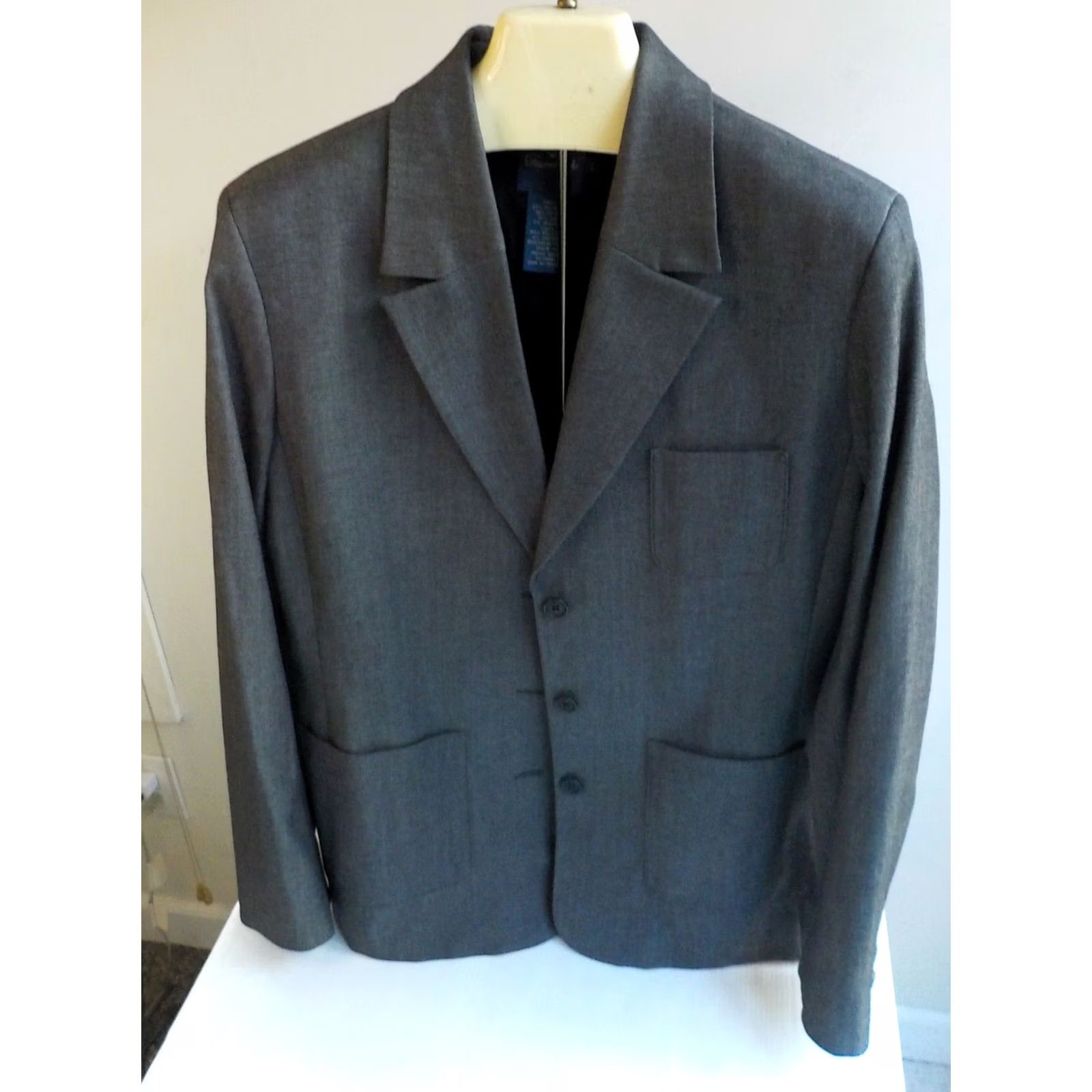 Faconnable VINTAGE Faconnable Blazer Shirt Gray 3 Button Cotton Blend Lined Womens Large Size L / US 10 / IT 46 - 2 Thumbnail