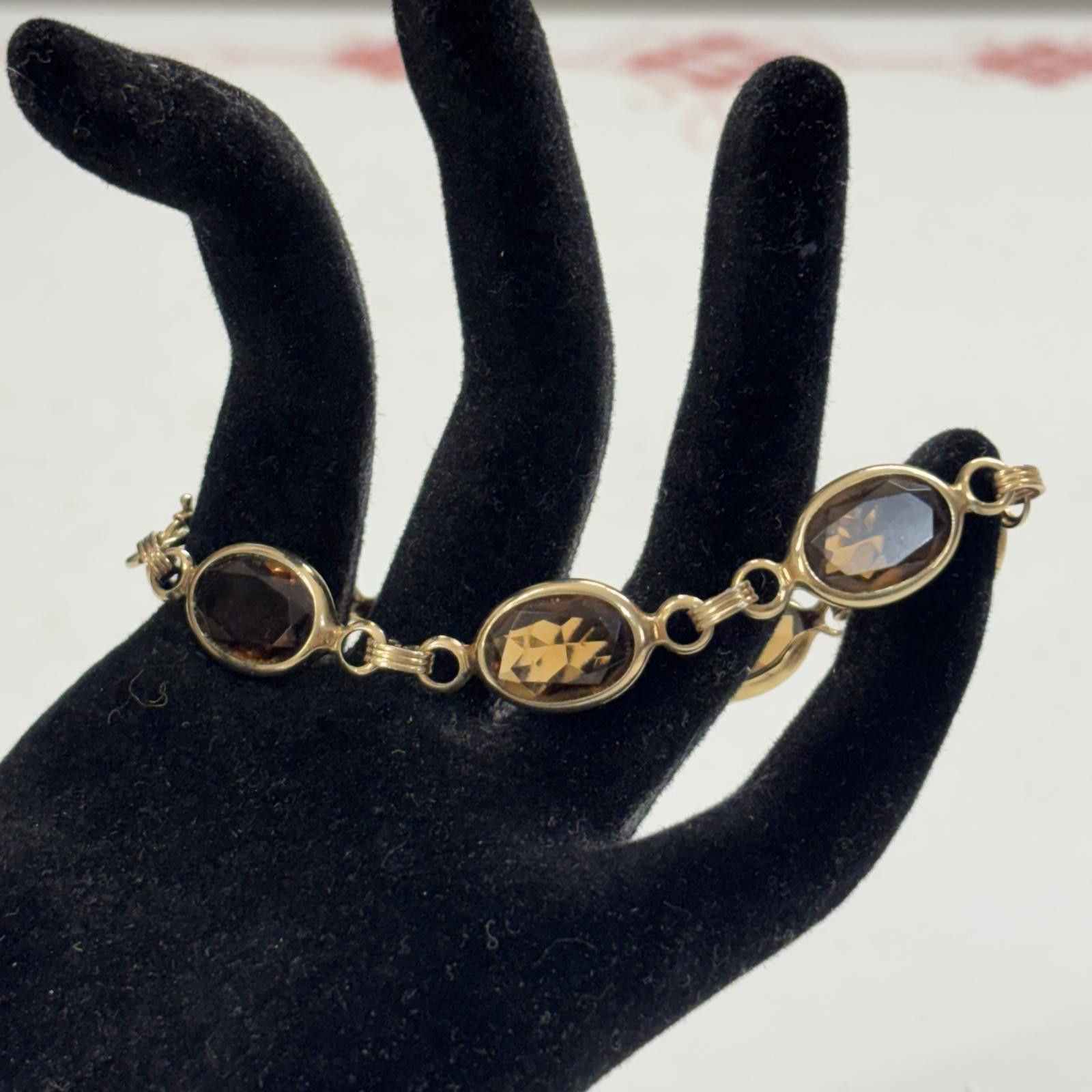 Other Vtg Amber glass gold tone costume jewelry bracelet Size ONE SIZE - 1 Thumbnail