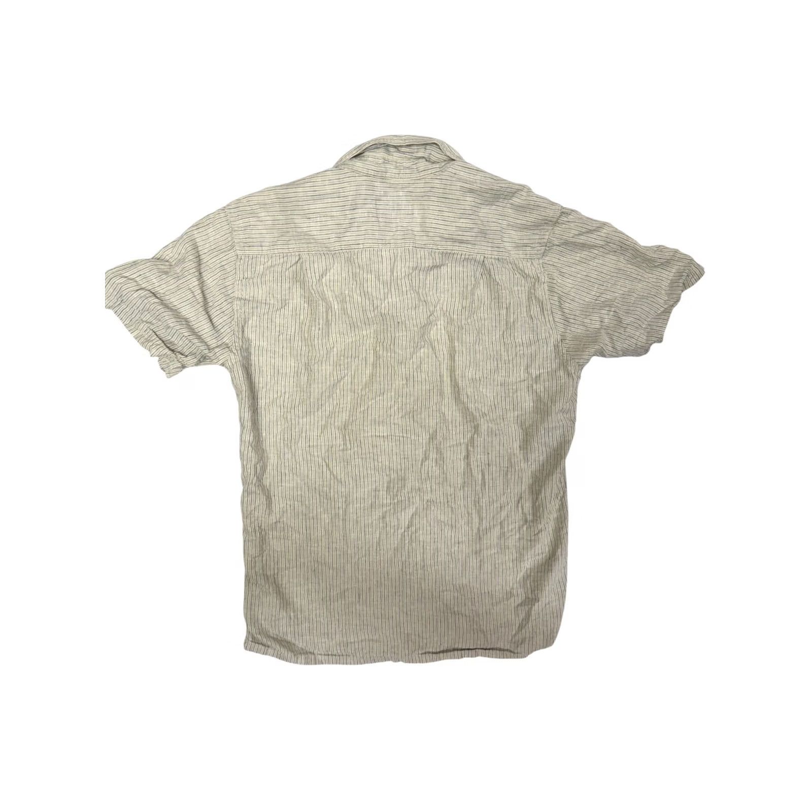 Patagonia Patagonia Men's Button-Up Shirt Small S Hemp Organic Cotton Striped Light Beige Blue Short Sleeve Size US 29 - 2 Thumbnail