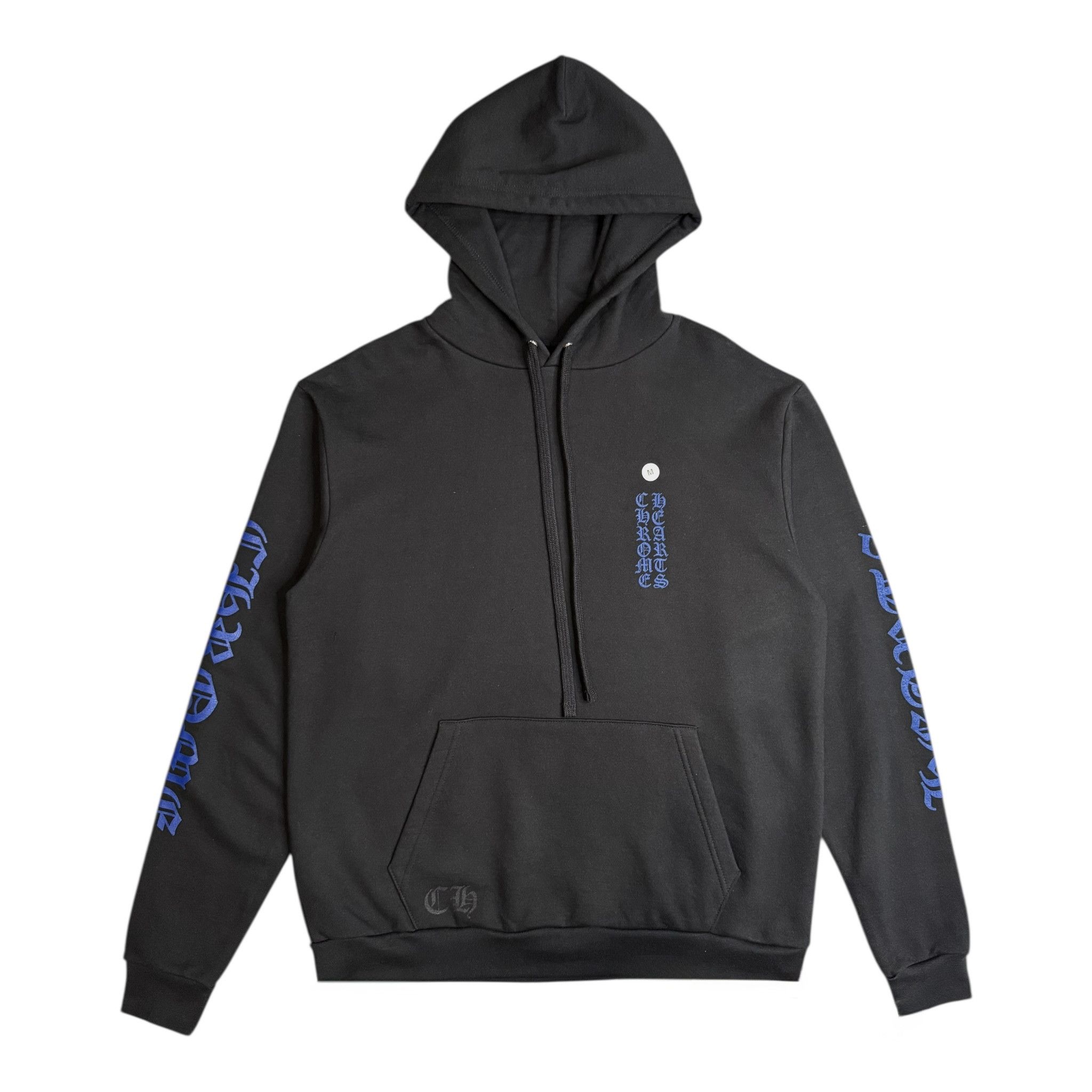 Chrome Hearts Vertical Logo Hooded Sweatshirt Black Blue Size US L / EU 52-54 / 3 - 1 Thumbnail