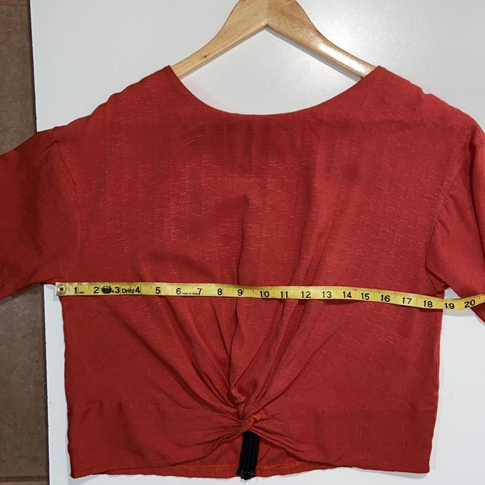Designer Rust Twist Front Blouse Size Medium Size M / US 6-8 / IT 42-44 - 4 Thumbnail