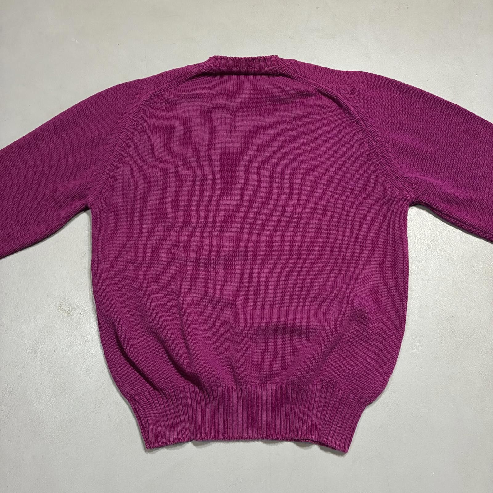 Lands' End Vintage 80s Lands End Purple Knit Sweater Men's Sz L Cotton Size US L / EU 52-54 / 3 - 6 Thumbnail