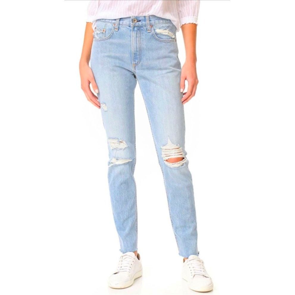Rag & Bone Rag & Bone Distressed High Rise Jeans - Size 26 Size 26" / US 2 / IT 38 - 5 Thumbnail