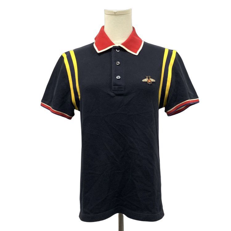 Gucci Gucci Bee embroidery black polo shirt | Grailed
