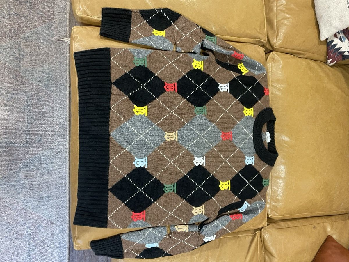 Burberry Dua Lipa’s Argyle Burberry Knit Sweater Size L / US 10 / IT 46 - 2 Thumbnail