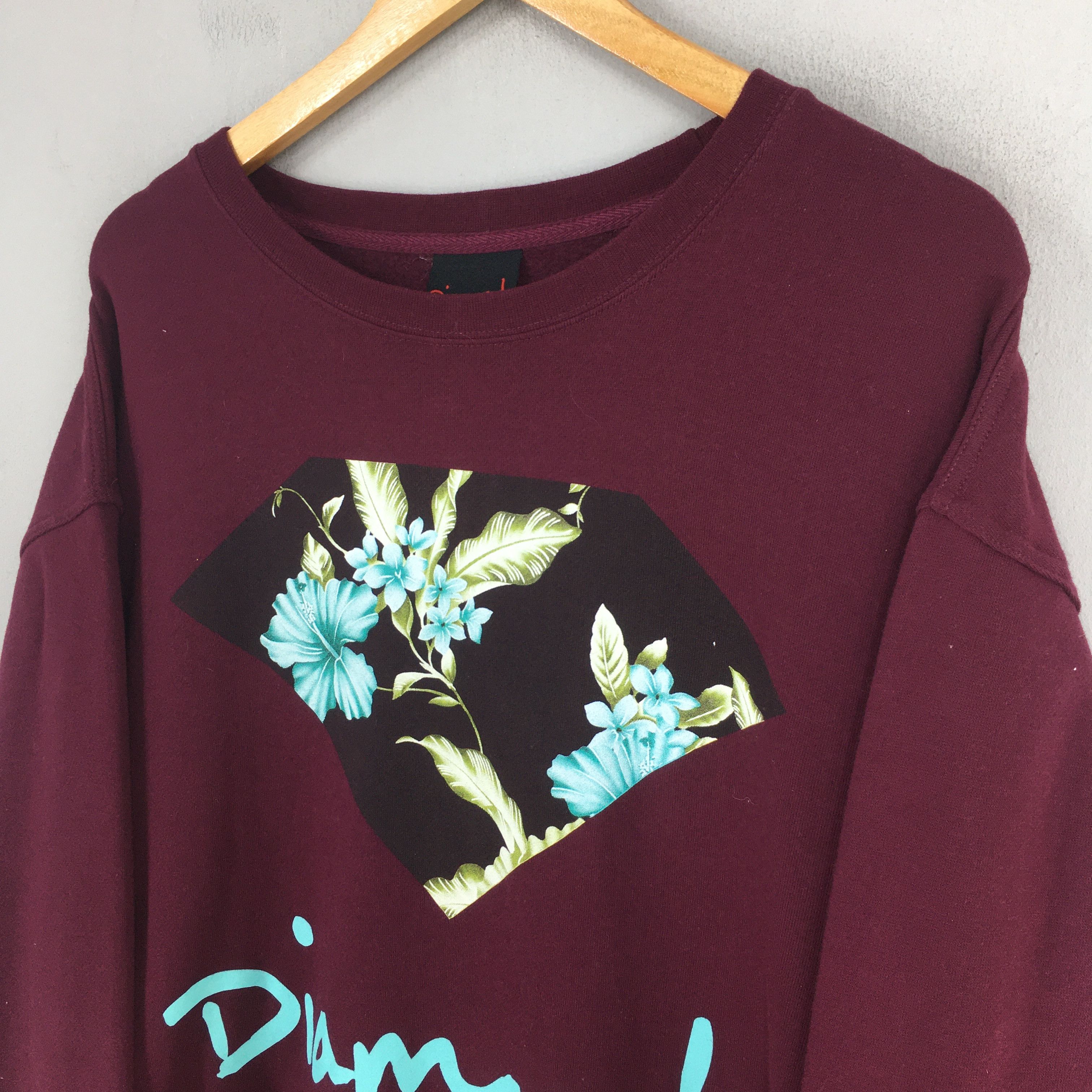 Diamond Supply Co. Vintage Y2K Diamond Supply Co Maroon Sweater Large Size US L / EU 52-54 / 3 - 3 Thumbnail