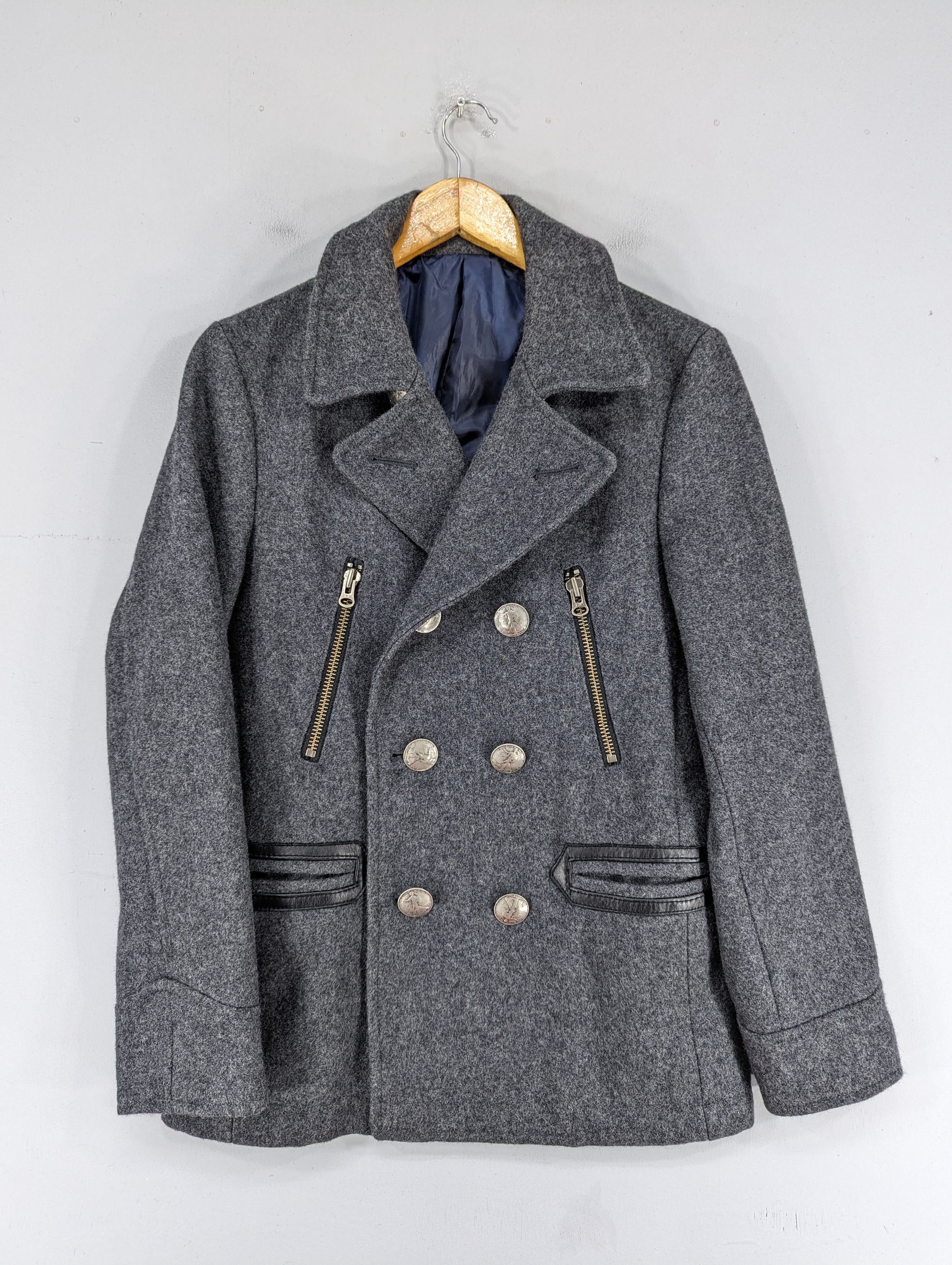 Japanese Brand 🔥RARE🔥291295 Homme Double Breasted Wool Jacket Size M / US 6-8 / IT 42-44 - 1 Thumbnail