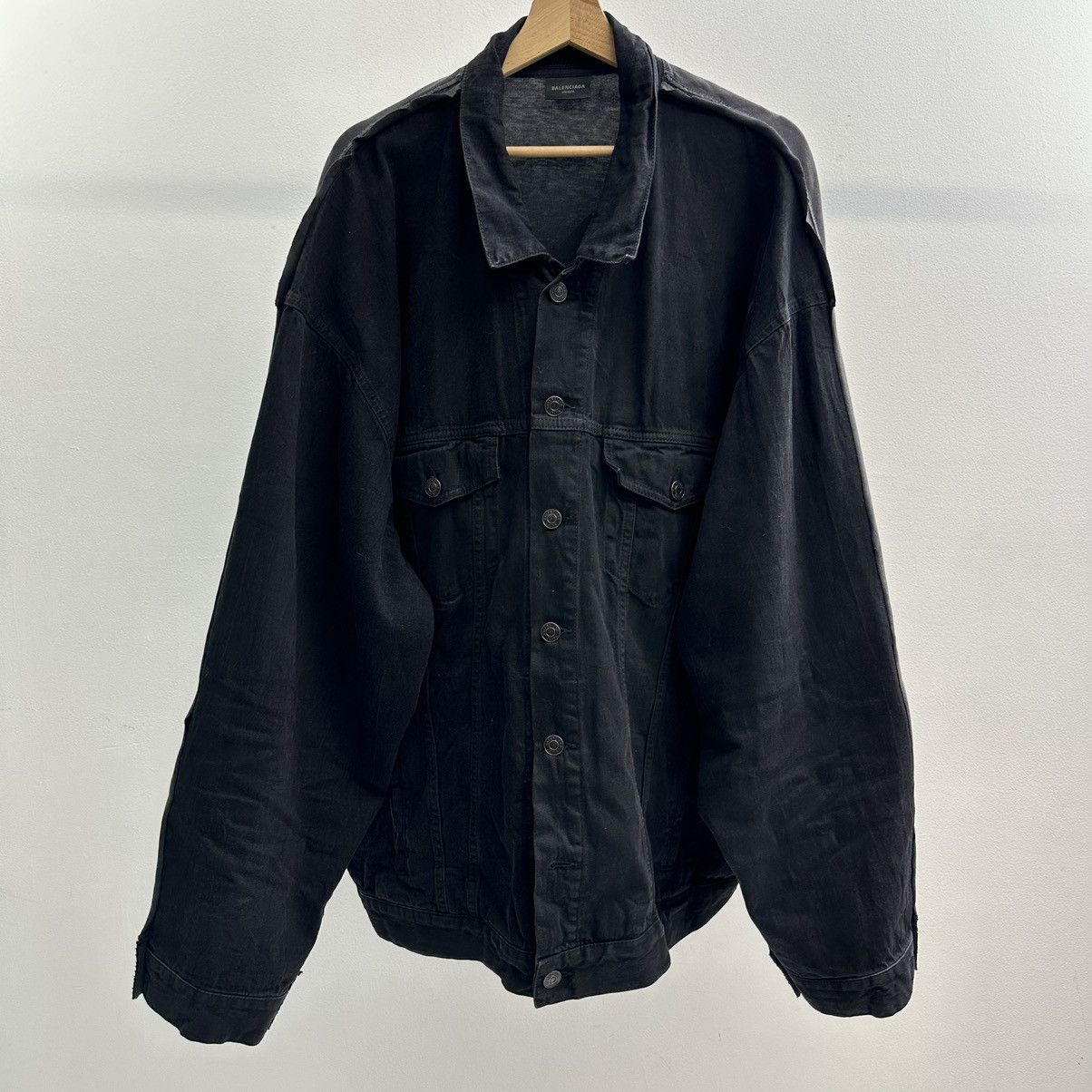 Balenciaga Balenciaga Hybrid Tape Logo Denim Jacket Size US XL / EU 56 / 4 - 1 Thumbnail
