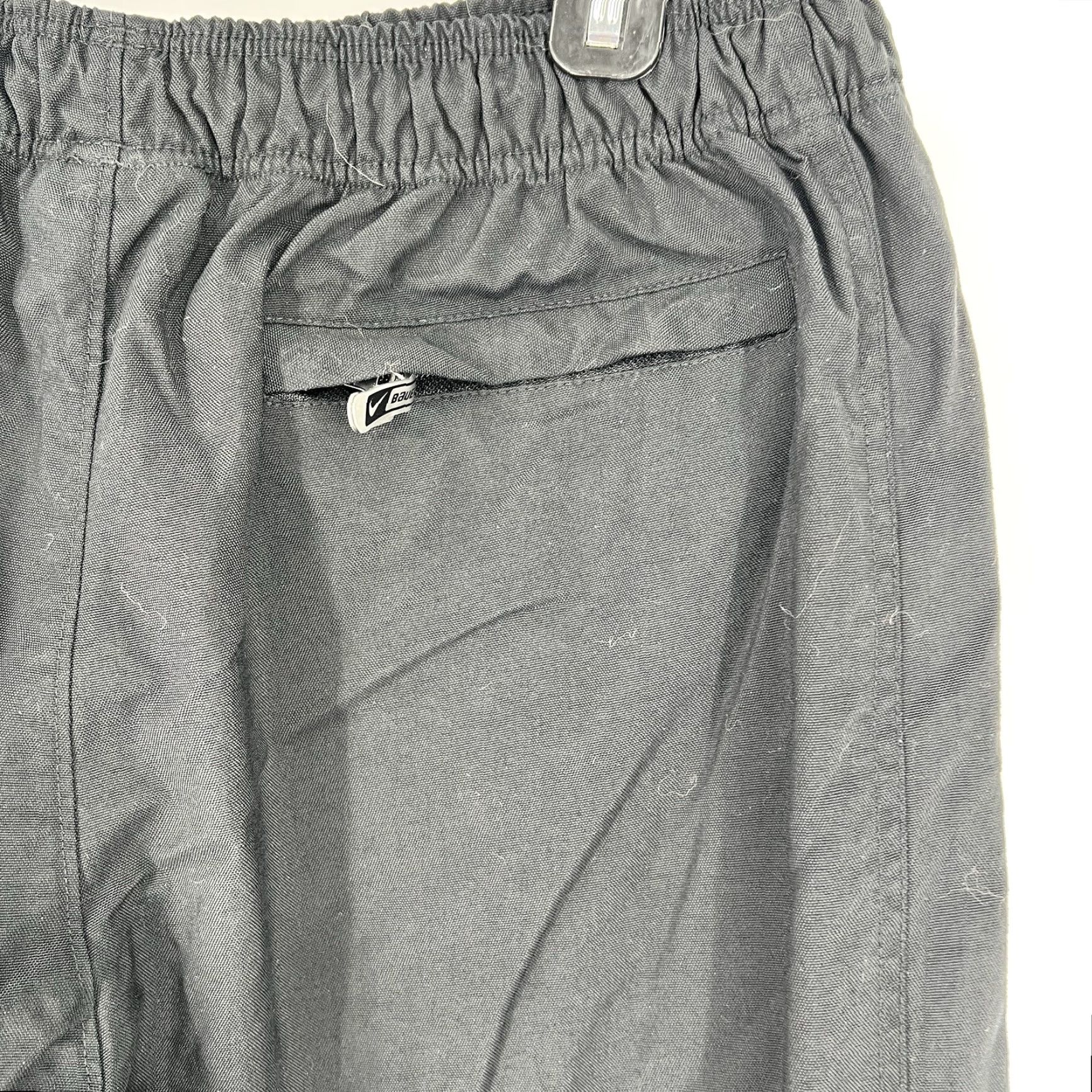 Nike VINTAGE Nike Bauer Hockey Pants Mens L Black Zip Leg Track Pants Wide-Leg Mens Sports Activewear Size US 33 - 7 Thumbnail