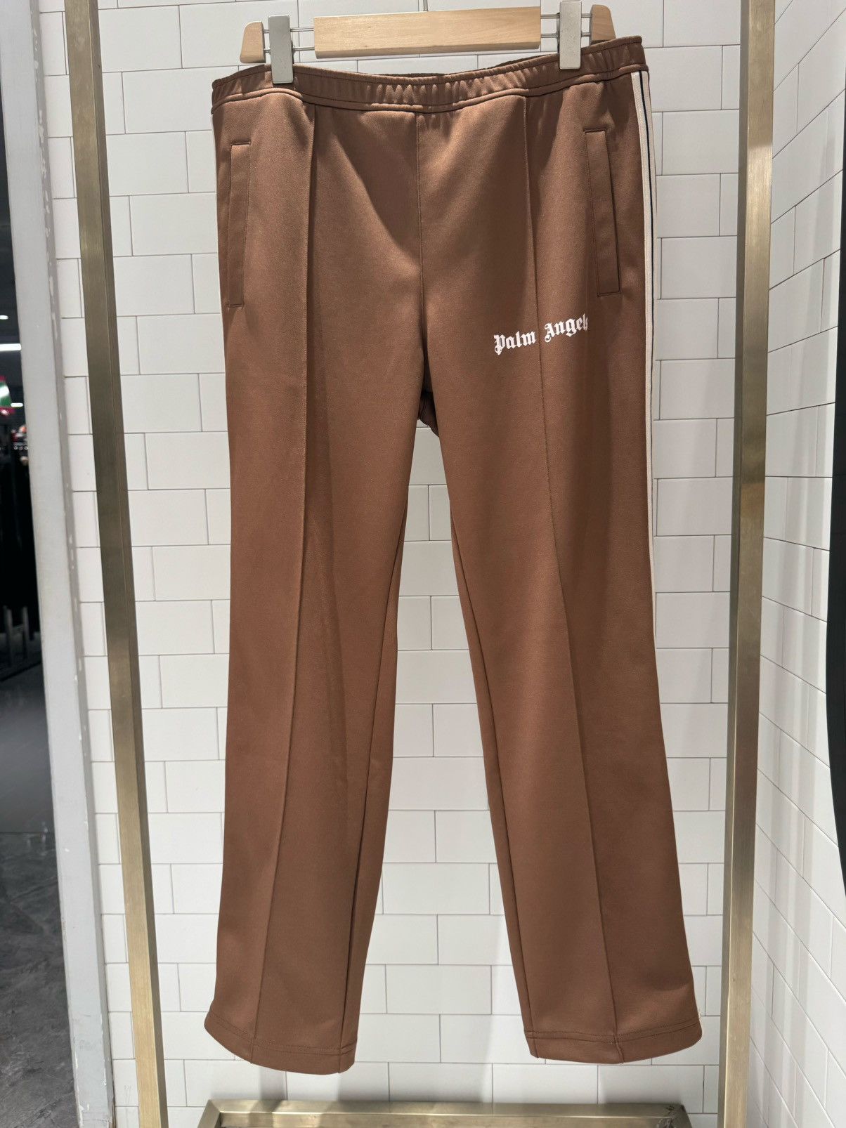 Palm Angels New Logo Track Pants - Brown, M Size US 32 / EU 48 - 2 Thumbnail