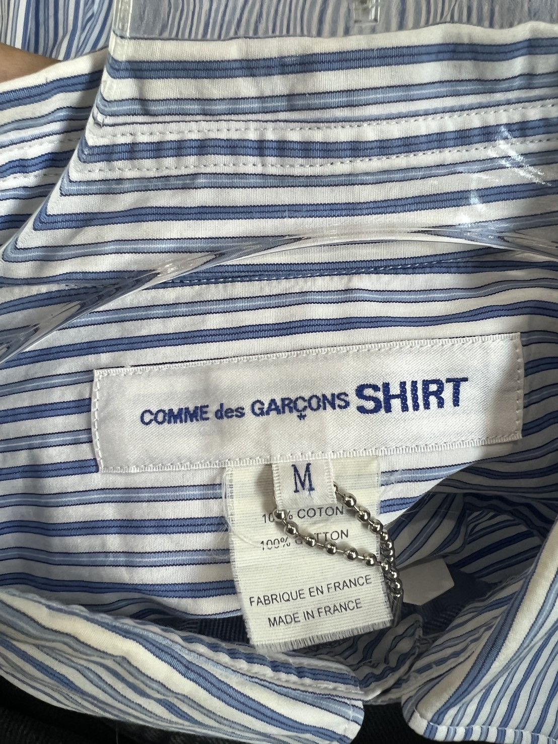 Comme des Garcons Comme des Garçons blue and white patchwork striped shirt Size US M / EU 48-50 / 2 - 4 Thumbnail
