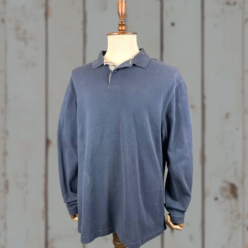 Barbour Barbour Sweatshirt Barbour 2XL Blue Cotton Long Sleeve Collared Pullover Mens Sweatshirt Winter Classic Outdoor Size US XXL / EU 58 / 5 - 1 Thumbnail