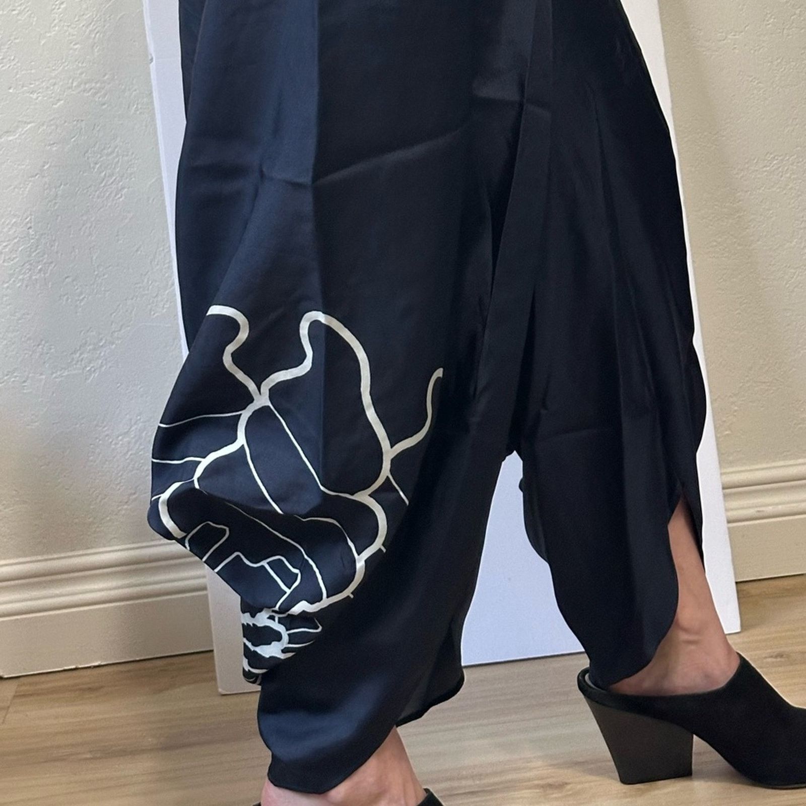 Stella McCartney SS17 Silk Harem Pants IT 38 Vibrant Blue White Graphic Print Size 26" / US 2 / IT 38 - 7 Thumbnail