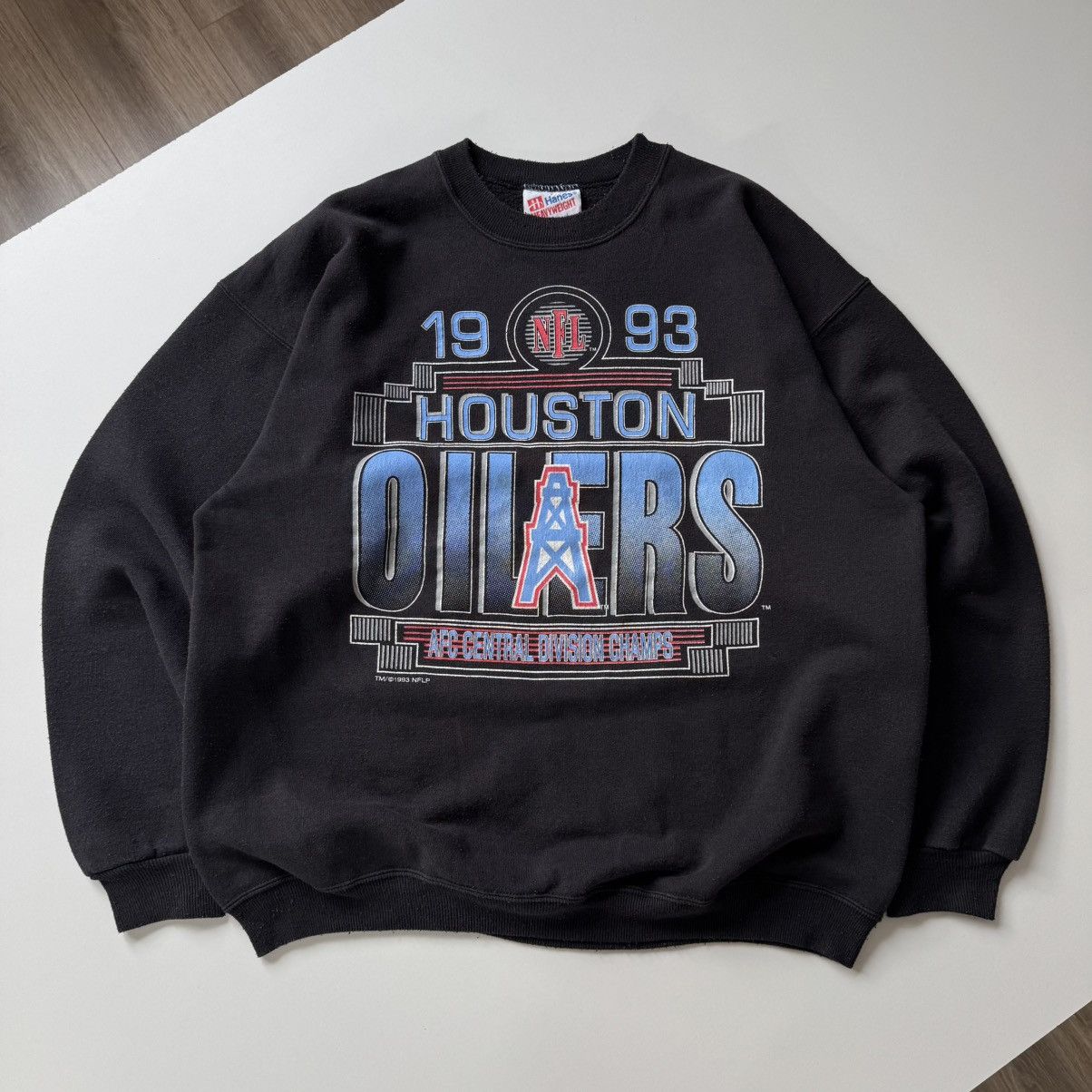 NFL × Vintage Vintage Houston Oliers 1993 NFL Sweatshirt 90s RARE Hanes Size US L / EU 52-54 / 3 - 1 Thumbnail