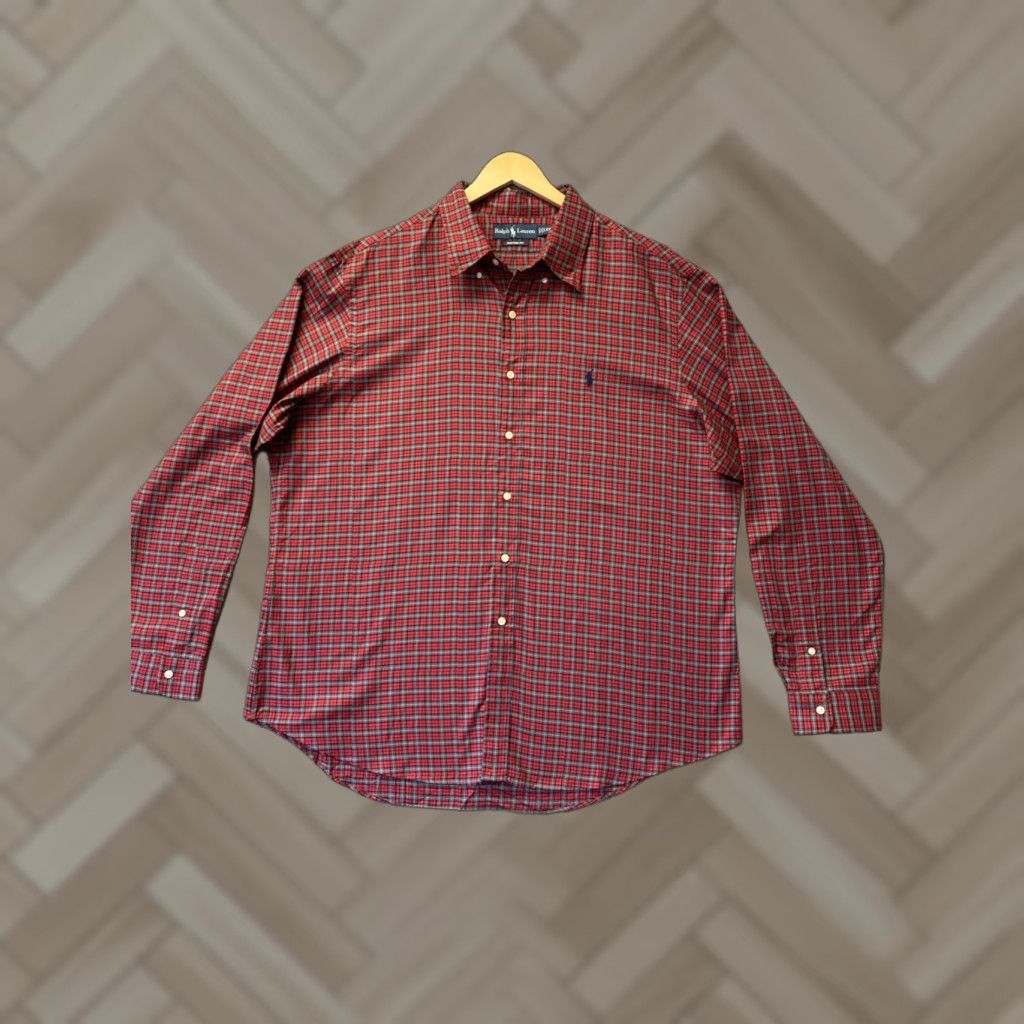 Polo Ralph Lauren VINTAGE Polo Ralph Lauren Button-Up Shirt Mens XXL Red Plaid Long Sleeve Preppy Classic Size US XXL / EU 58 / 5 - 1 Thumbnail