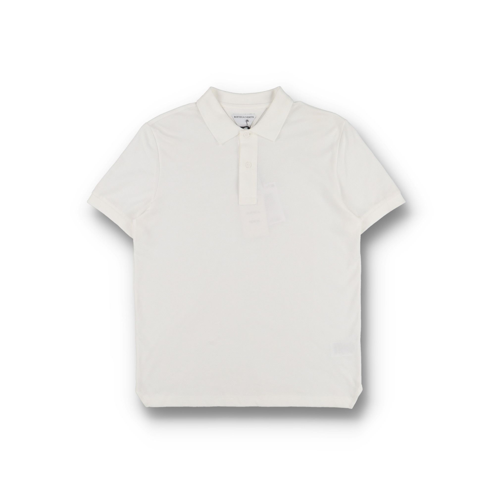 Bottega Veneta Chalk White Cotton Dry Piquet Polo Size US S / EU 44-46 / 1 - 1 Thumbnail