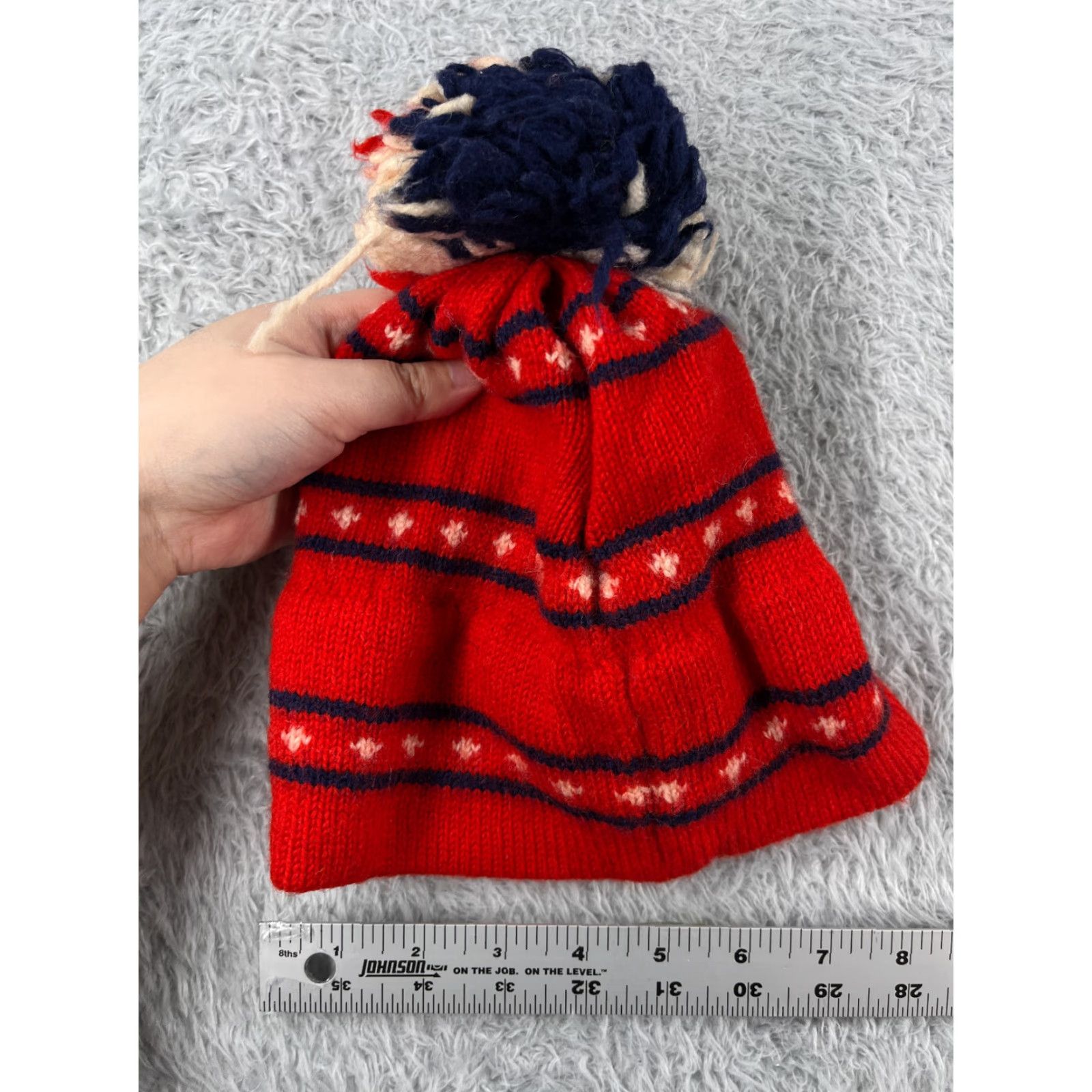 The Mountain The Mountain Lid Beanie Toque Womens One Size Red White Stripe Wool Ski Size ONE SIZE - 4 Thumbnail