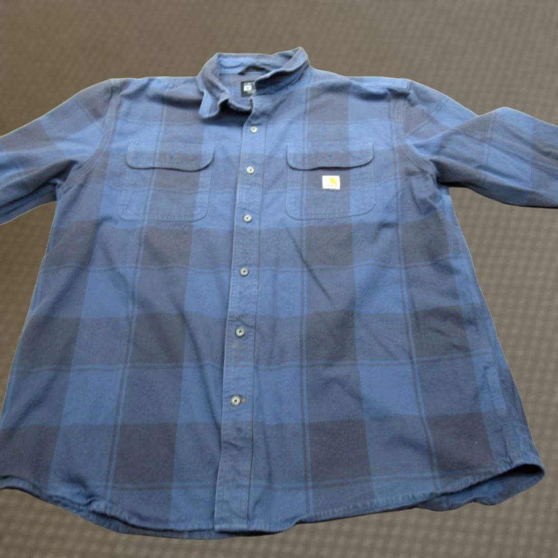 Carhartt VINTAGE? No. Carhartt Flannel Shirt XL Blue Plaid Button-Down Long Sleeve Workwear Casual Outdoors Men Size US XL / EU 56 / 4 - 1 Thumbnail