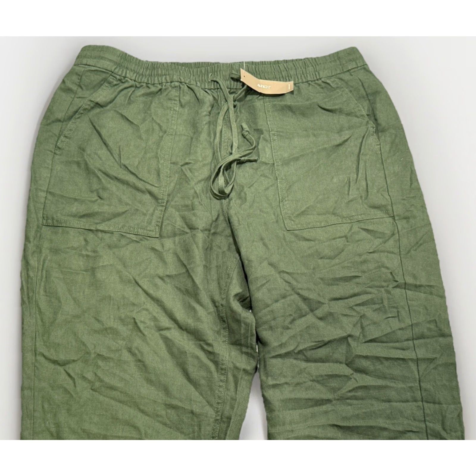 J.Crew J.CREW Seaside Pants Linen Lyocell Blend Tie Waist Green Womens Adult L 26in Inseam 35in Waist Lounge Size 36" / US 14 / IT 50 - 4 Thumbnail