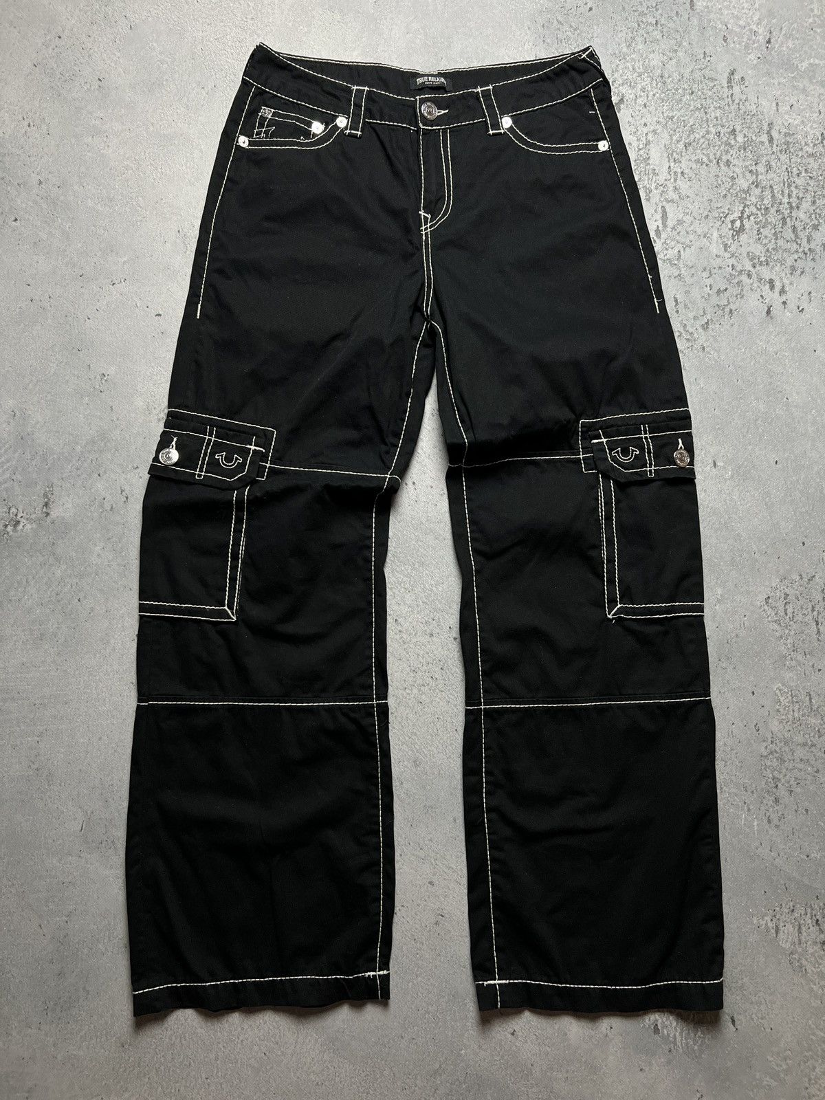 Japanese Brand × True Religion × Vintage True Religion Low Rise Baggy Cargo Pants y2k rare vintag USA Size US 30 / EU 46 - 1 Thumbnail