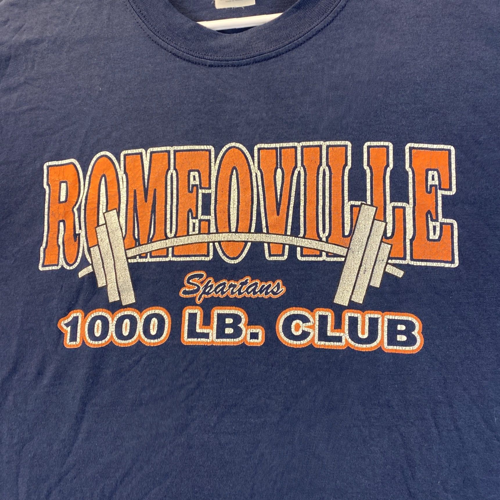 Vintage ROMEOVILLE SPARTANS Men T Shirt Tee XL Navy 72-32 Short Sleeve Crew Cotton Shirt Navy Men Size US XL / EU 56 / 4 - 2 Thumbnail