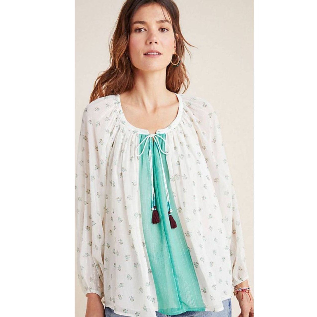 Anthropologie New Anthropologie Daniel Rainn Kaya Peasant Blouse $128 SP Size S / US 4 / IT 40 - 1 Thumbnail