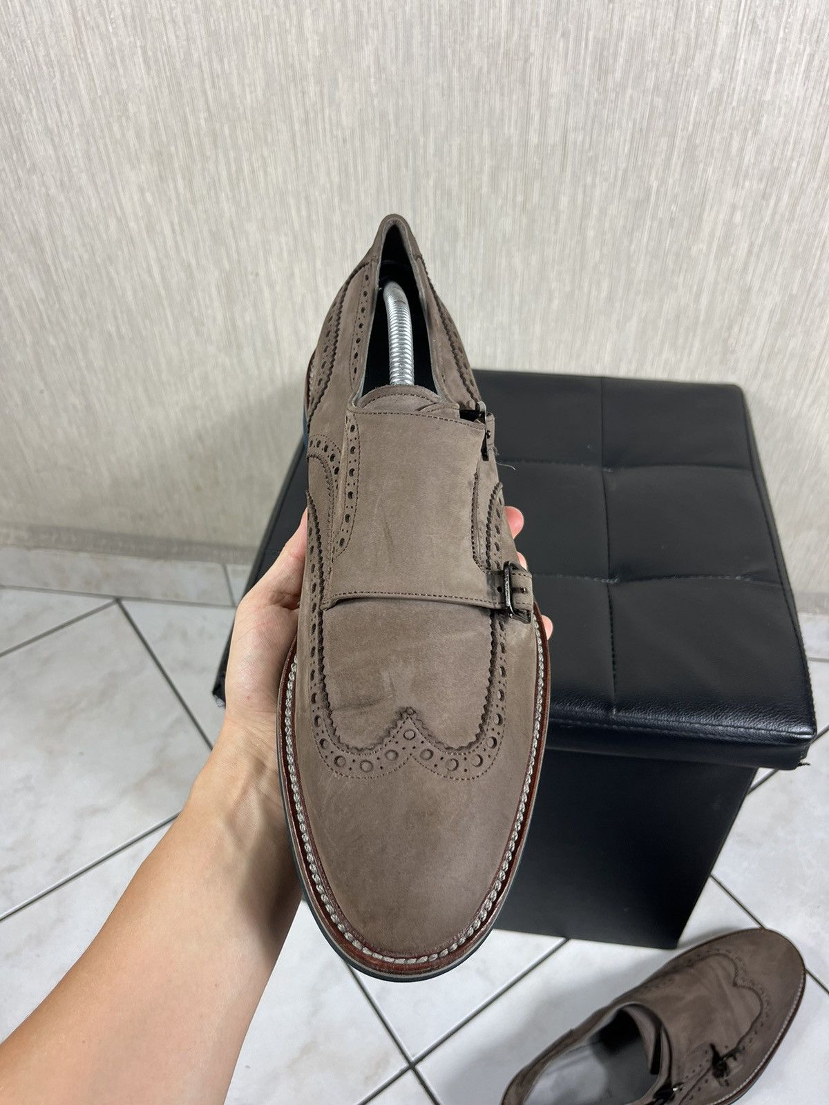 Canali × Designer Canali Italy monk strap leather shoes classic suede loafers Size US 12 / EU 45 - 16 Thumbnail