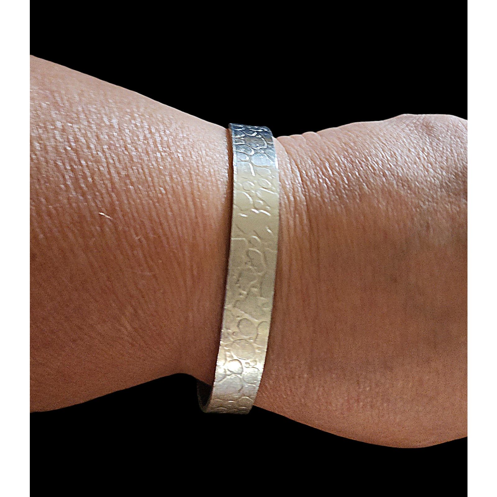 Other Textured metal cuff bracelet, love is forever stamped inside Size ONE SIZE - 1 Thumbnail