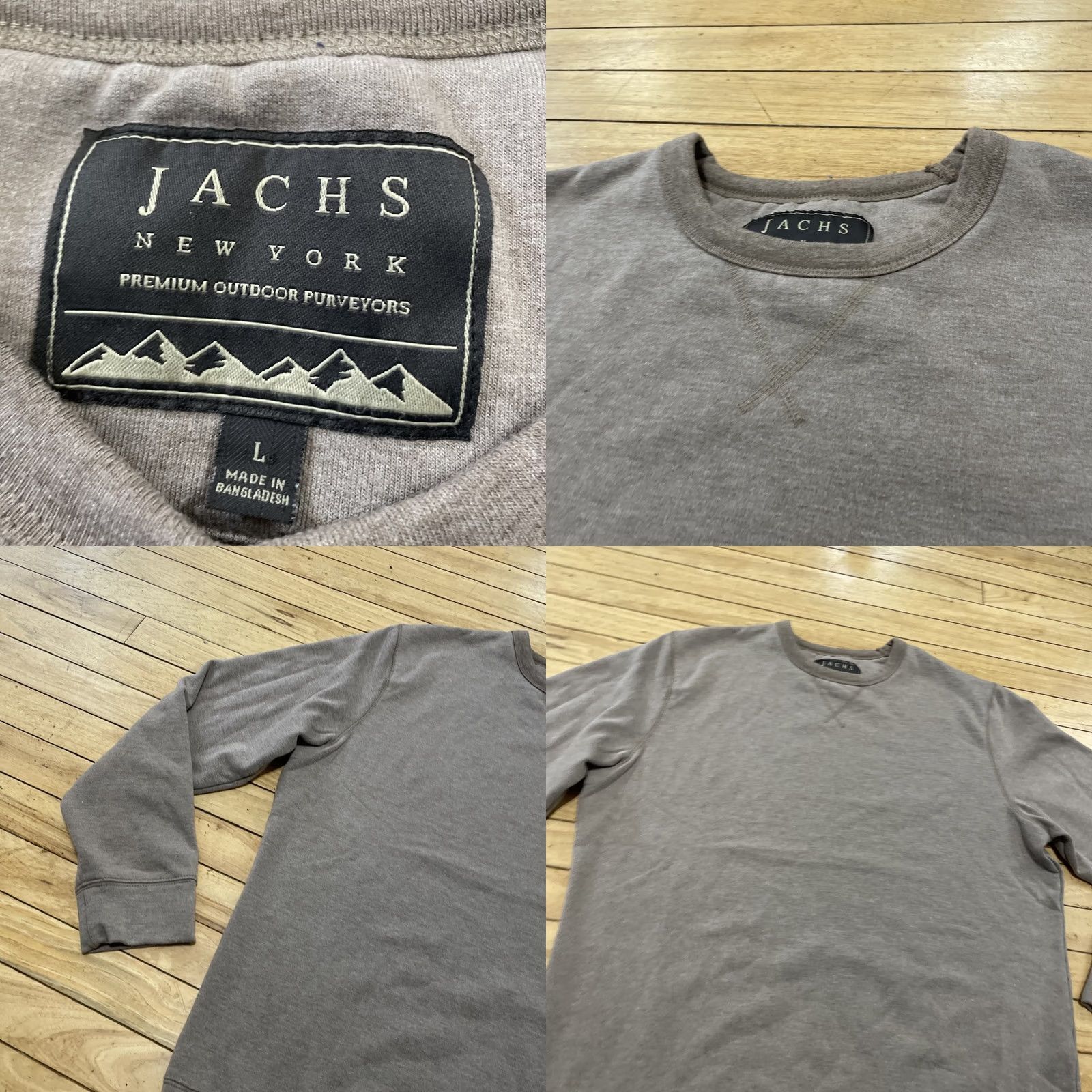Vintage JACHS Lounge Sweater Men L Gray Tan Fleece Lined Sweatshirt Active Athleisure L Size US L / EU 52-54 / 3 - 9 Thumbnail