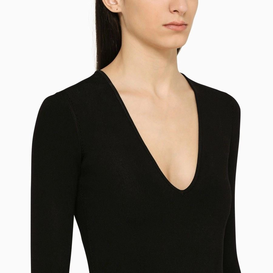 Victoria Beckham o1d2blof1124 Midi Dress in Black Size S / US 4 / IT 40 - 4 Thumbnail