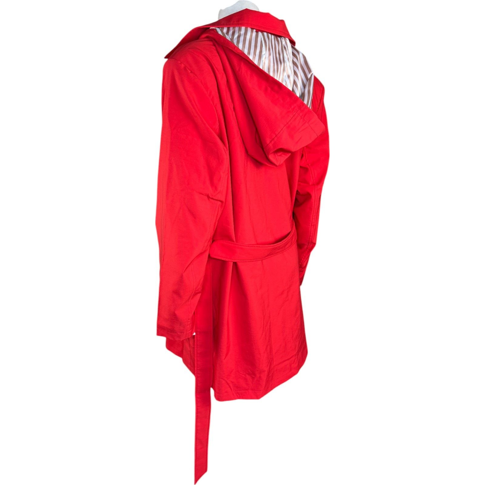 Other Dennis Basso Water Resistant Trench Coat Hood Tomato Red XLP Size XL / US 12-14 / IT 48-50 - 7 Thumbnail