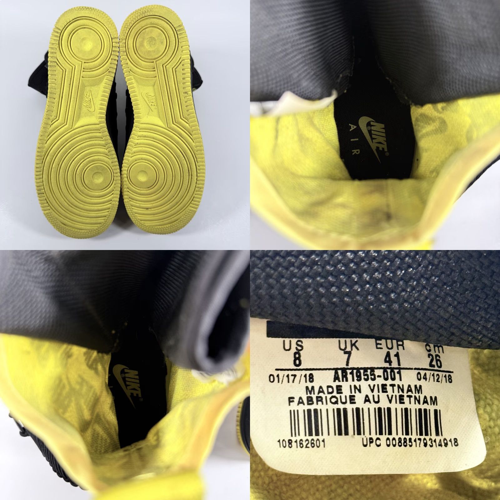 Nike Nike SF Air Force 1 High Sneakers Men Black Dynamic Yellow AR1955-001 Size US 7 / EU 40 - 8 Thumbnail