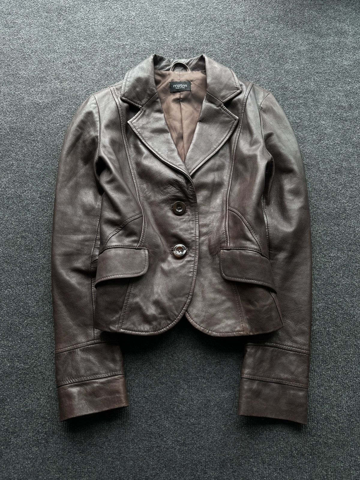 Leather 🚨 LEATHER BROWN BLAZER JACKET WOMEN LUXURY OLD MONEY Size M / US 6-8 / IT 42-44 - 2 Thumbnail